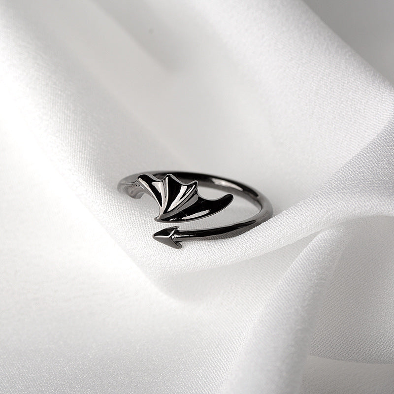 Angel Devil Wings Adjustable Open Ring Vintage Jewelry