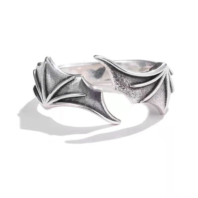 Angel Devil Wings Adjustable Open Ring Vintage Jewelry