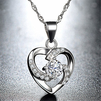 Heart Shaped Zircon Pendant Necklace