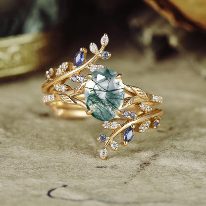 Leaf and Gem Ring