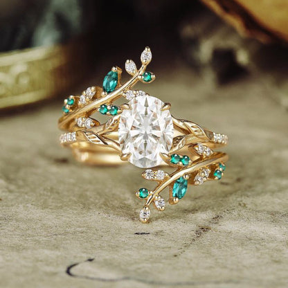 Leaf and Gem Ring