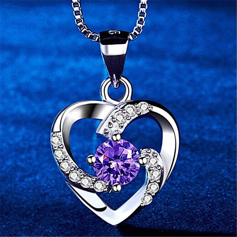 Heart Shaped Zircon Pendant Necklace