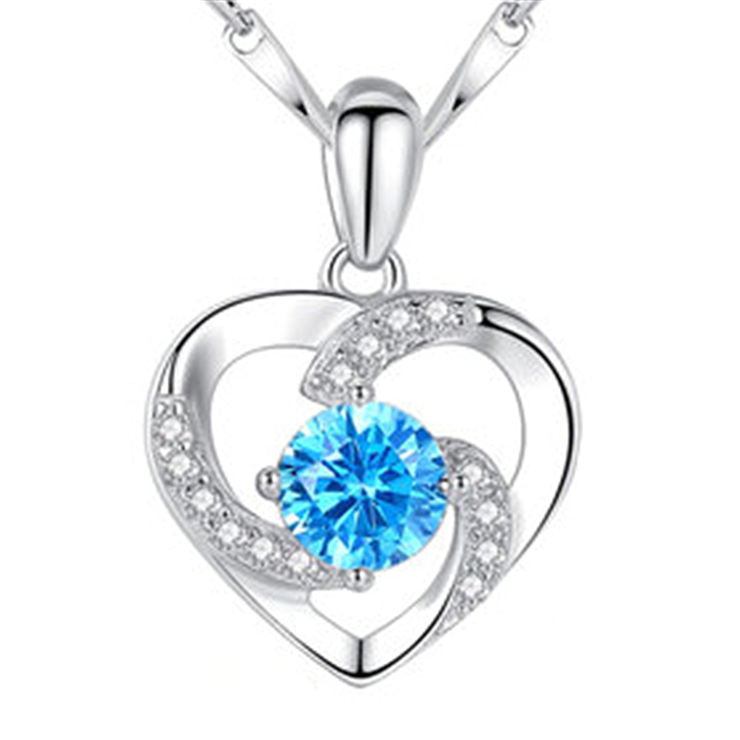 Heart Shaped Zircon Pendant Necklace
