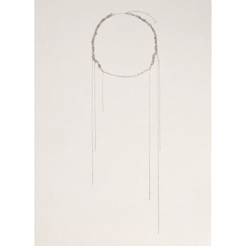 Long Woven Tassel Earrings and Necklace