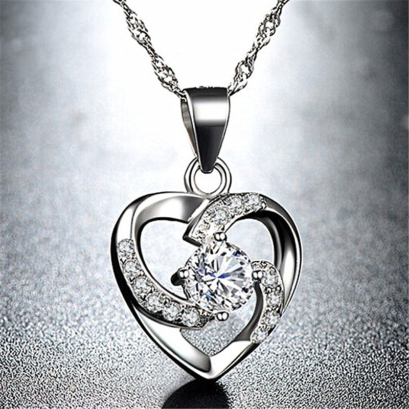Heart Shaped Zircon Pendant Necklace