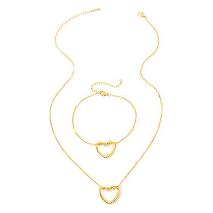 Golden Hearts Bracelet and Necklace