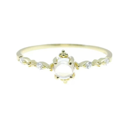 Adjustable Moonstone Silver Plated Ring
