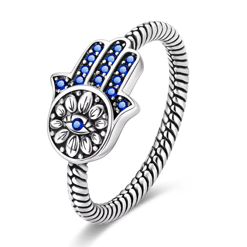Women Silver Finger Rings for Women Original 925 Sterling Silver Cocktail Ring Geometric Cubic Zircon Heart Wedding Jewelry
