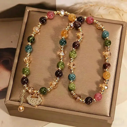 Unisex Double-Strand Gemstone Beaded Bracelet - Adult Beaded Jewelry with Energy Boost, Wealth Attraction, Positivity Benefits, Luxury Look for Any Occasion, Bracelets, Inspirational Beaded Bracelet, Money Attraction Bracelet