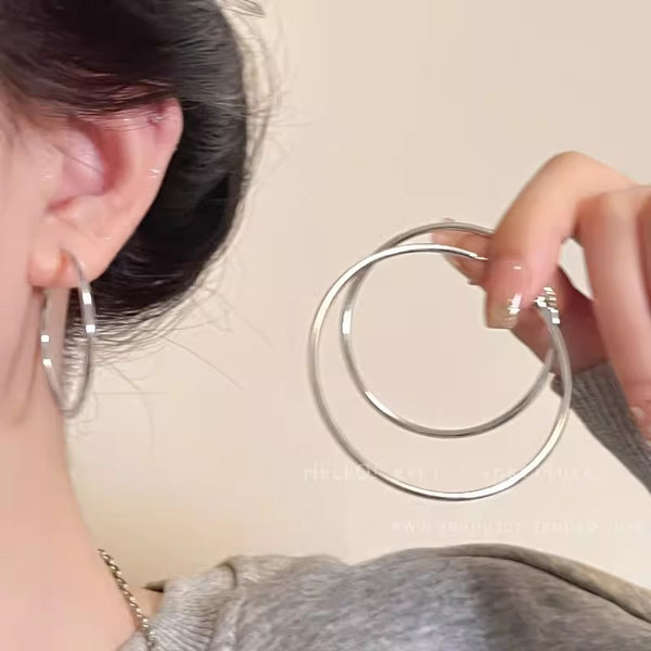 Hoop Earrings with 925 Silver Needle