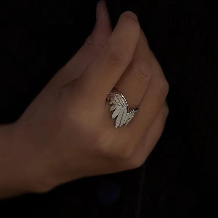 Angel Devil Wings Adjustable Open Ring Vintage Jewelry