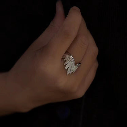 Angel Devil Wings Adjustable Open Ring Vintage Jewelry