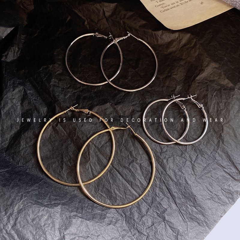 Hoop Earrings with 925 Silver Needle