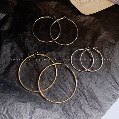 Hoop Earrings with 925 Silver Needle