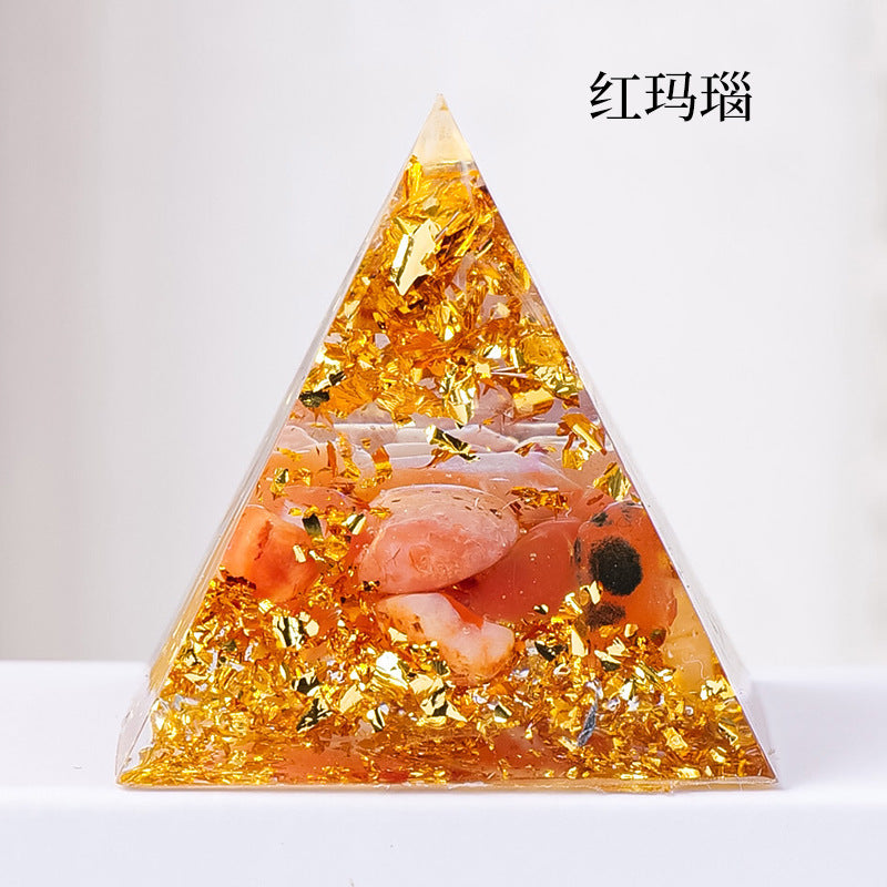 Gravel Resin Pyramid Ornament