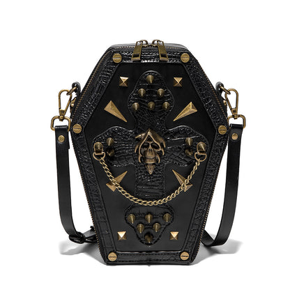 Gothic Coffin Shape Crossbody Shoulder Bag