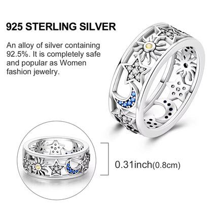 Women Silver Finger Rings for Women Original 925 Sterling Silver Cocktail Ring Geometric Cubic Zircon Heart Wedding Jewelry