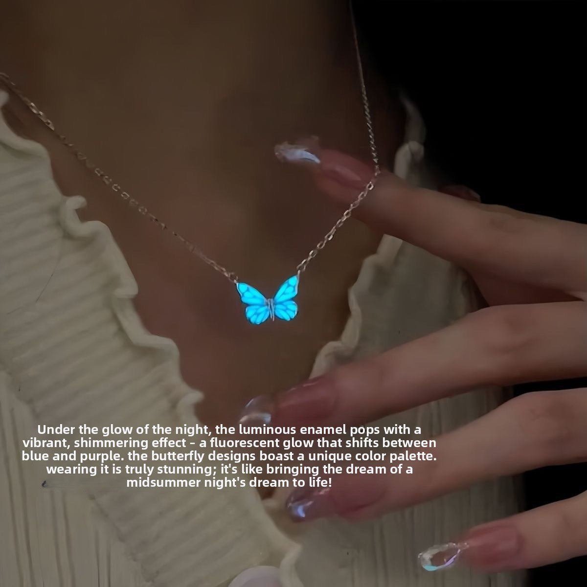 Luminous Butterfly Necklace and Bracelet Set