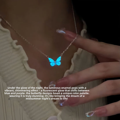 Luminous Butterfly Necklace and Bracelet Set