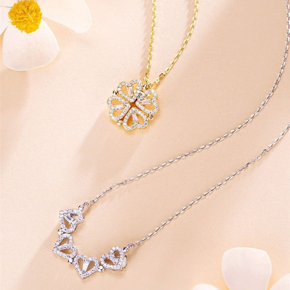 Four-Leaf Clover Heart Necklace
