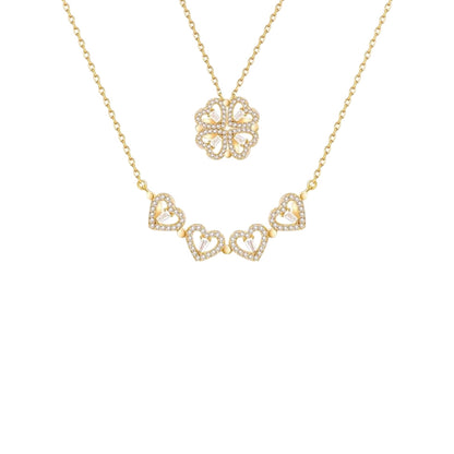 Four-Leaf Clover Heart Necklace