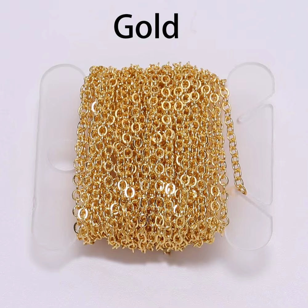 5 M/Lot Gold/Bronze Plated Necklace Chain for Jewelry Making Findings DIY Necklace Chains Materials Handmade Supplies