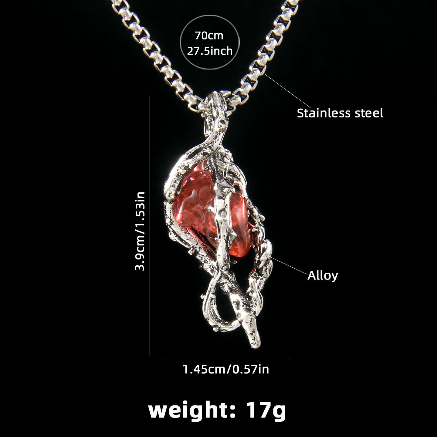 Gothic Thorn Heart  Necklace