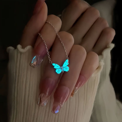 Luminous Butterfly Necklace and Bracelet Set