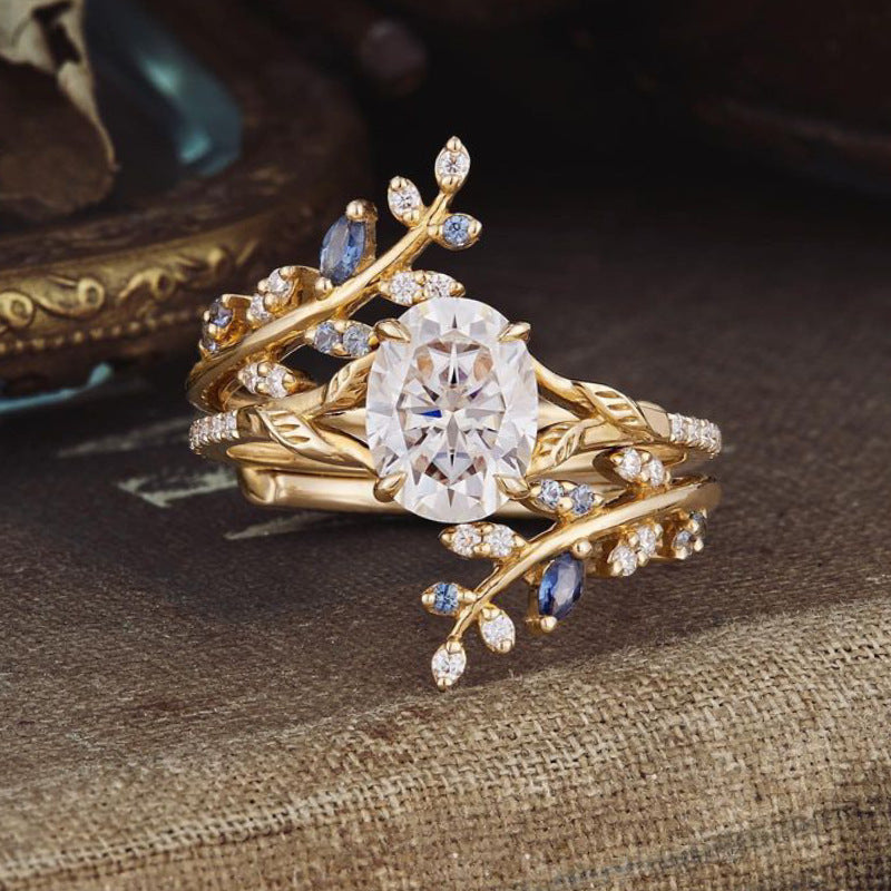 Leaf and Gem Ring