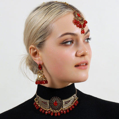 Retro Necklace, Earrings, and Headpiece