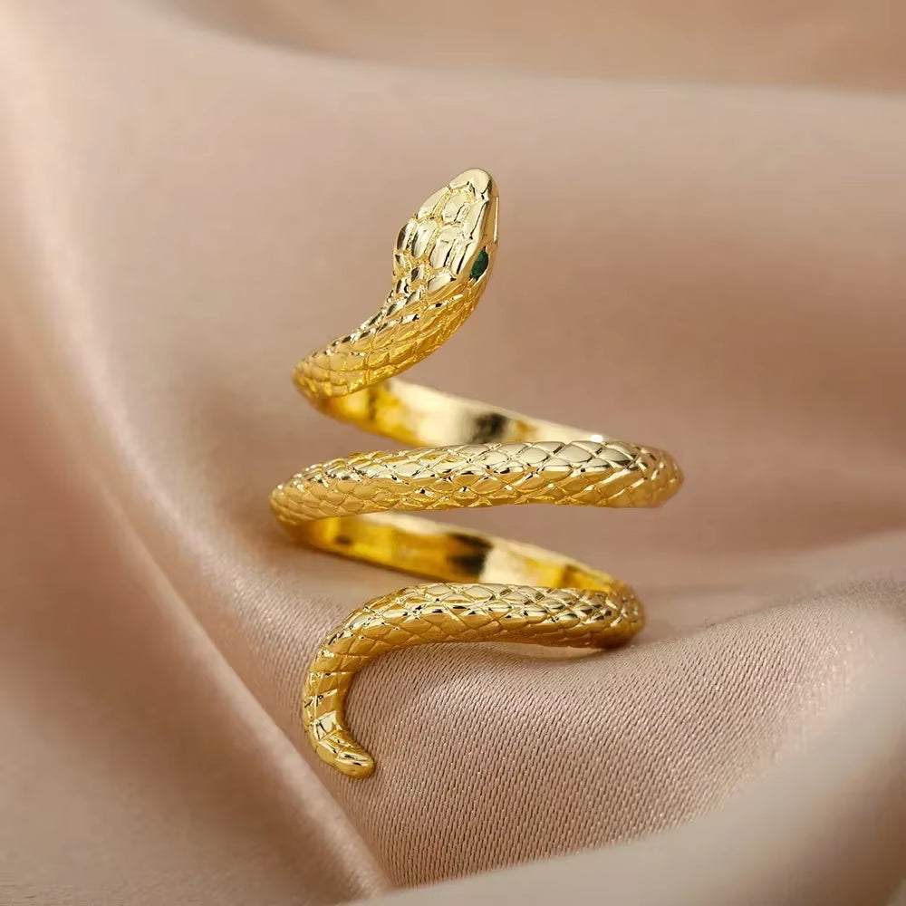 Stainless Steel Rings for Women Aesthetic Heart Gold Color Wedding Ring Vintage Waterproof Wedding Jewelry Prom Accessories Gift