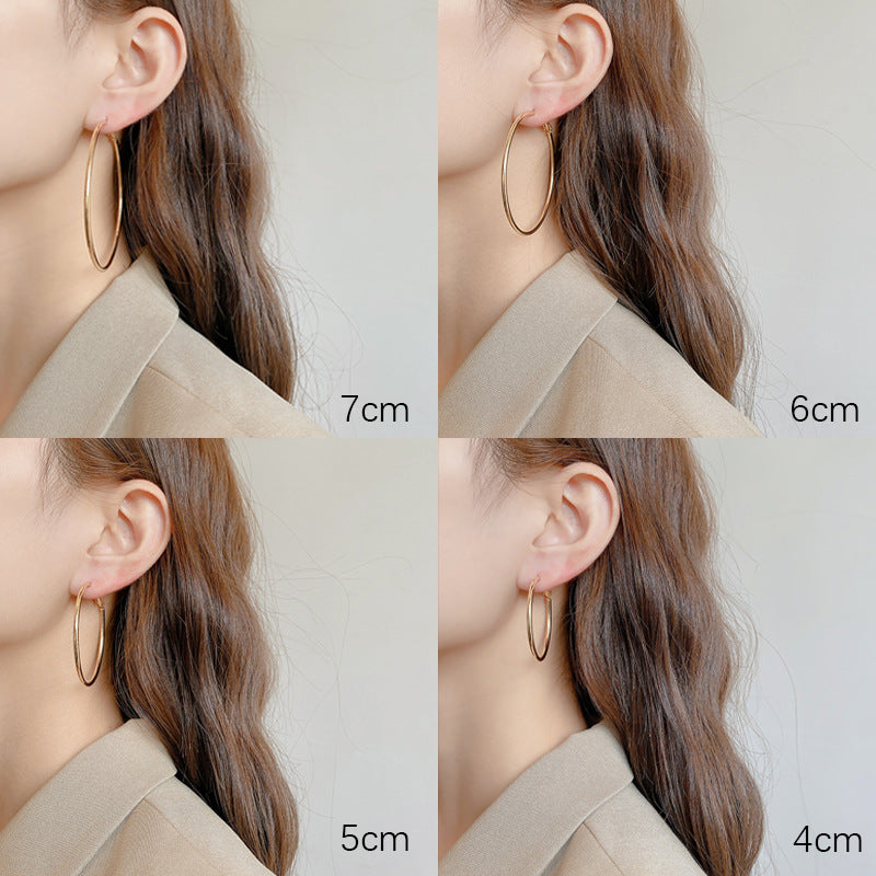 Hoop Earrings with 925 Silver Needle