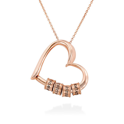 Engraved Heart Pendant Necklace