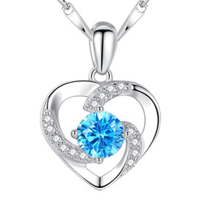 Heart Shaped Zircon Pendant Necklace