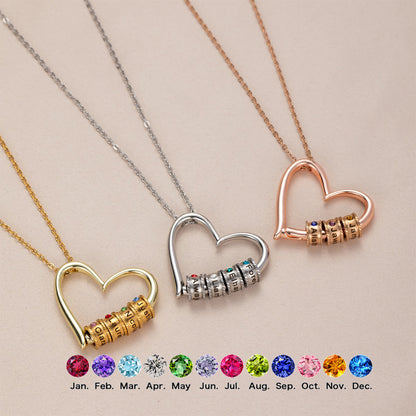 Engraved Heart Pendant Necklace