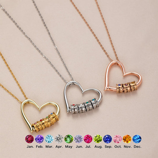Engraved Heart Pendant Necklace