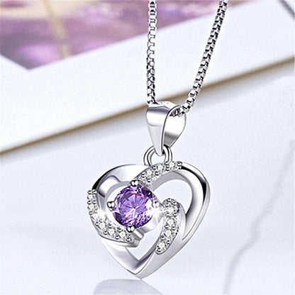 Heart Shaped Zircon Pendant Necklace