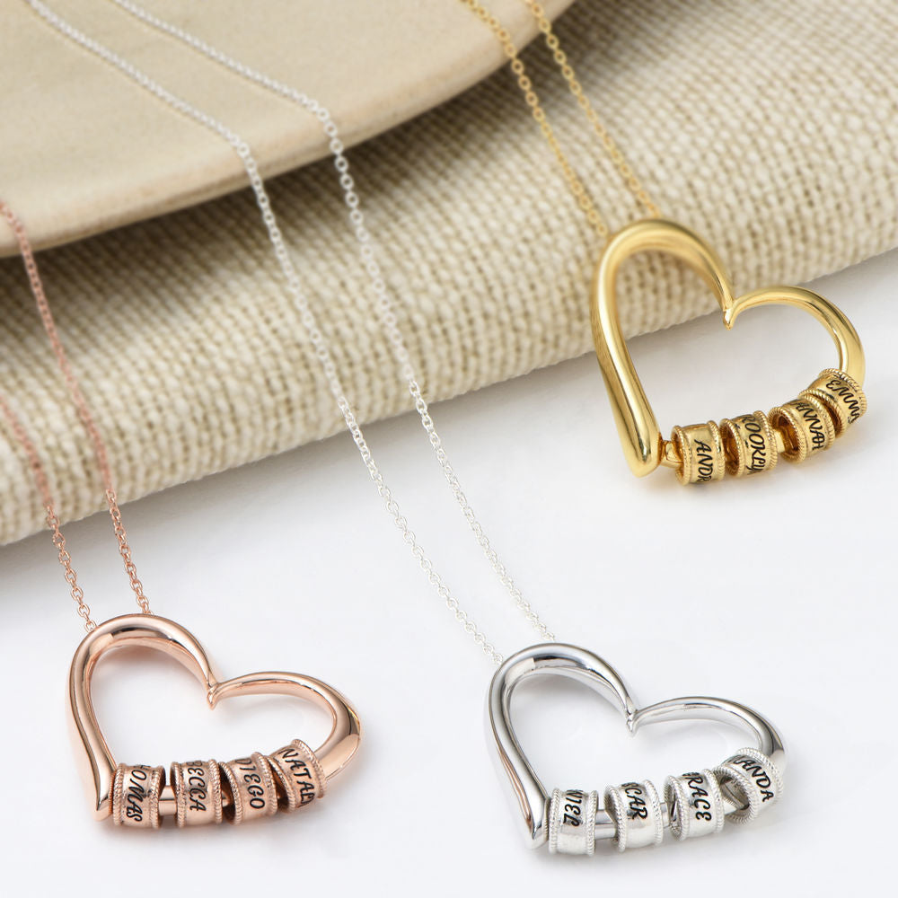 Engraved Heart Pendant Necklace
