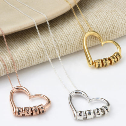 Engraved Heart Pendant Necklace