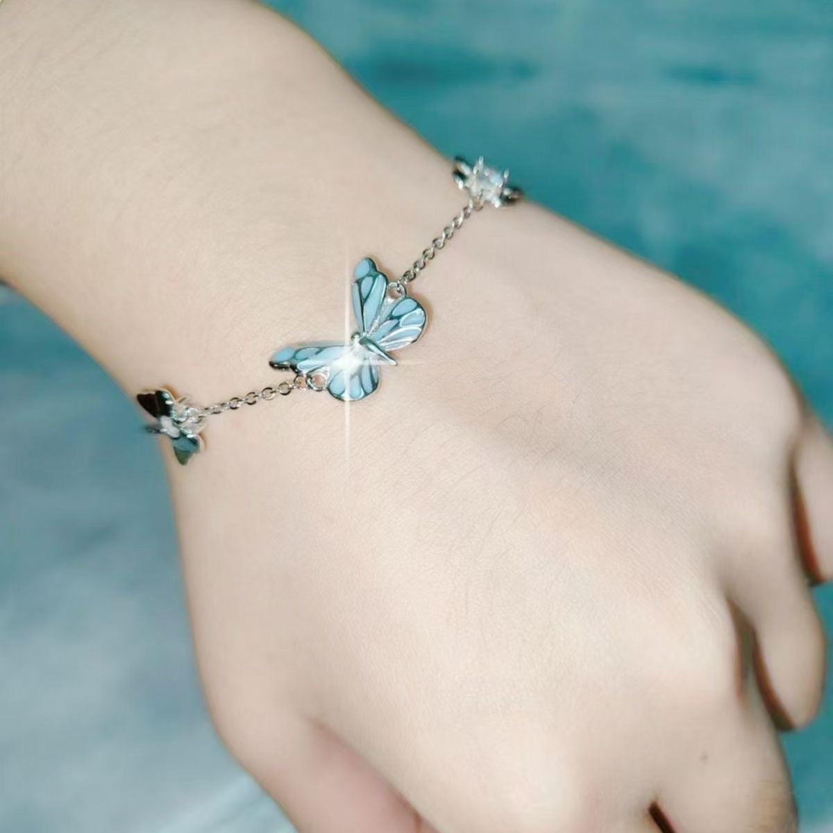 Luminous Butterfly Necklace and Bracelet Set