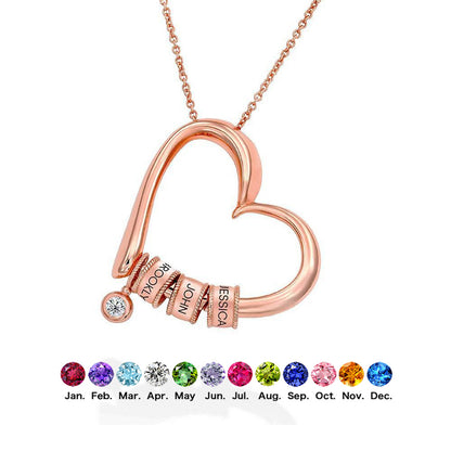 Engraved Heart Pendant Necklace