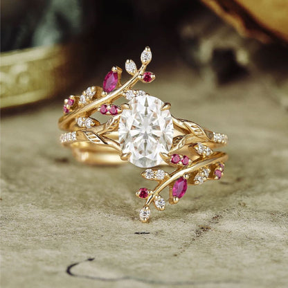 Leaf and Gem Ring