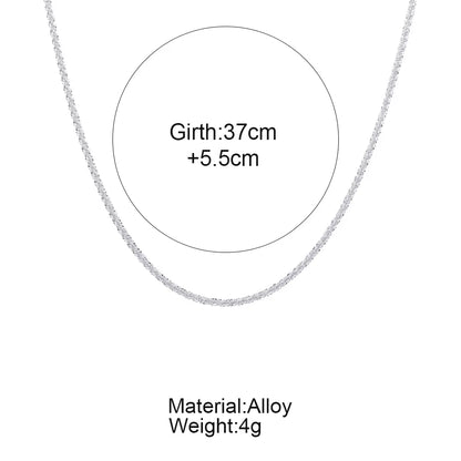 Fashion Simple Sparkling Necklace for Women Silver Color Clavicle Chain Choker Necklace Female Korean Wedding Party Jewelry Gift