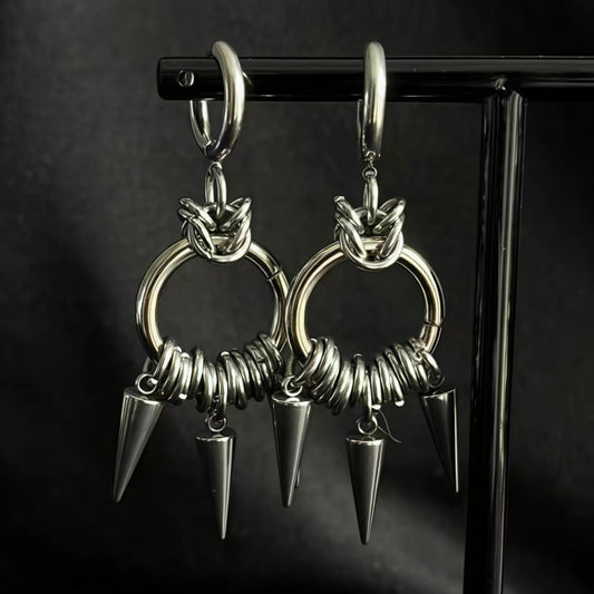 Cyberpunk Spike Hoops Earrings
