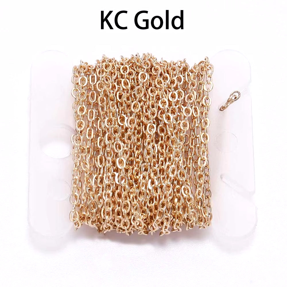 5 M/Lot Gold/Bronze Plated Necklace Chain for Jewelry Making Findings DIY Necklace Chains Materials Handmade Supplies