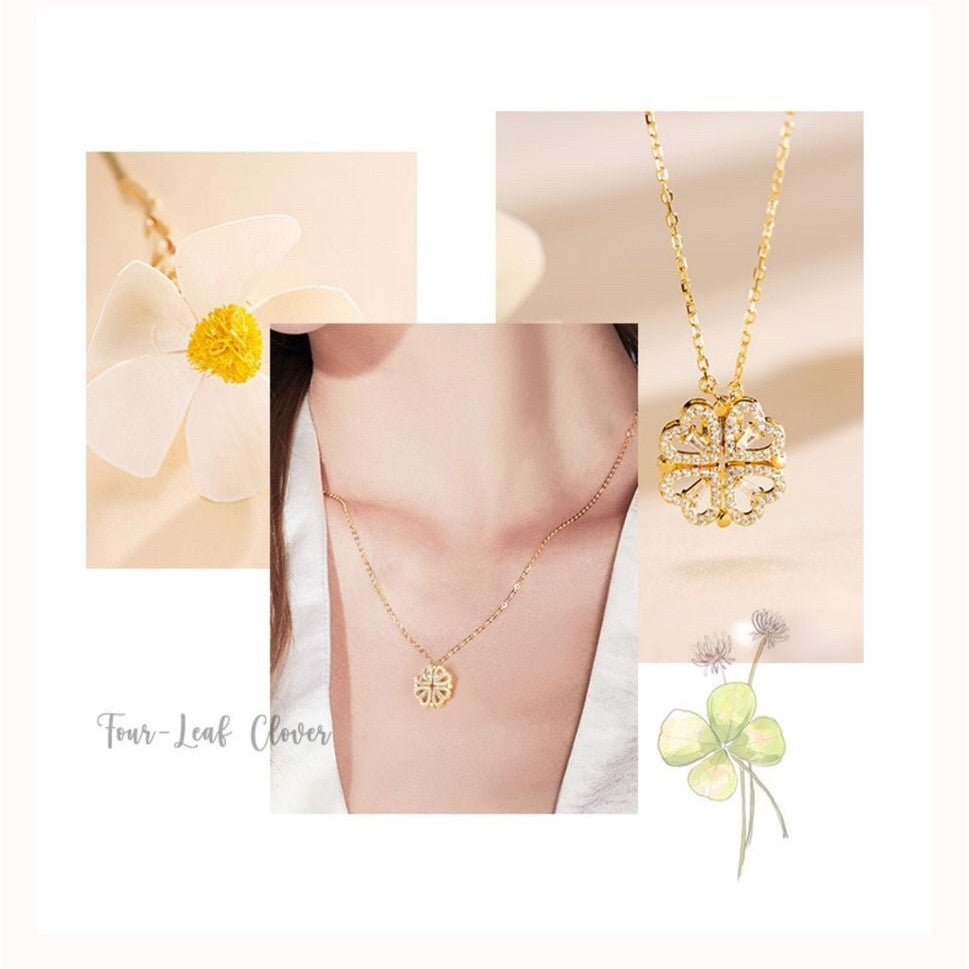 Four-Leaf Clover Heart Necklace
