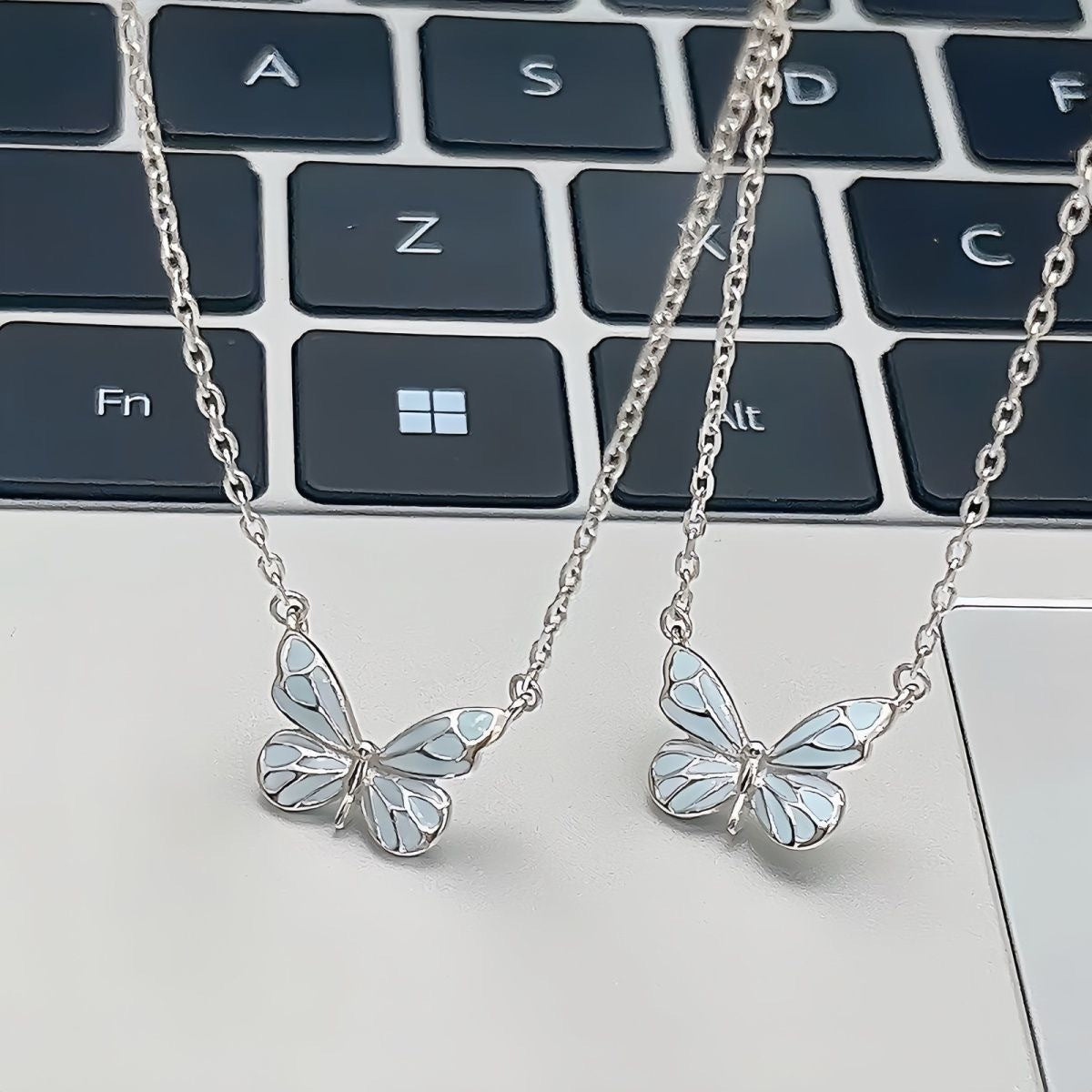Luminous Butterfly Necklace and Bracelet Set