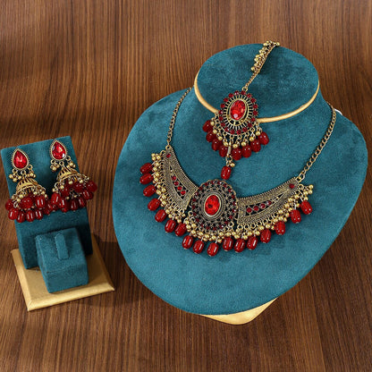 Retro Necklace, Earrings, and Headpiece