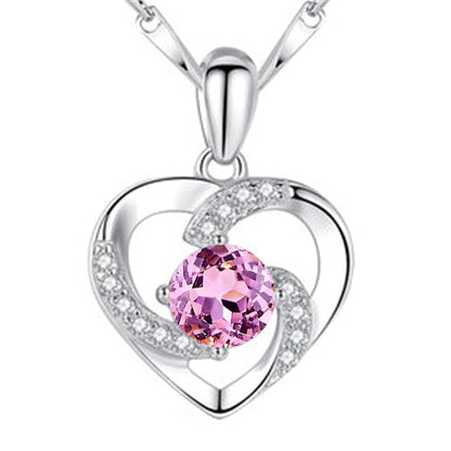 Heart Shaped Zircon Pendant Necklace