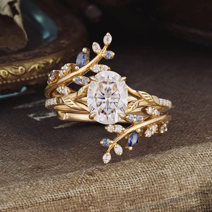 Leaf and Gem Ring